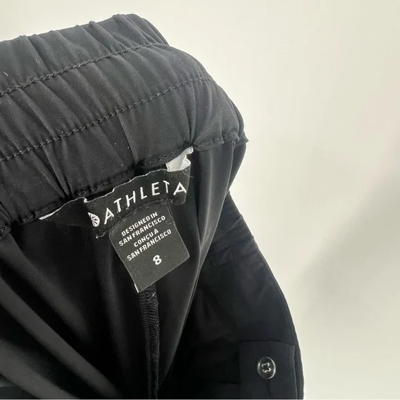 Athleta Pinnacle High Rise Wide Leg Black Cargo Trousers Pants Women's 8 - Picture 10 of 16